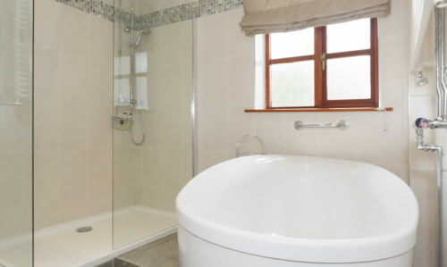 Room 12 Spring Gentium Bathroom With Walk in Shower & Tub